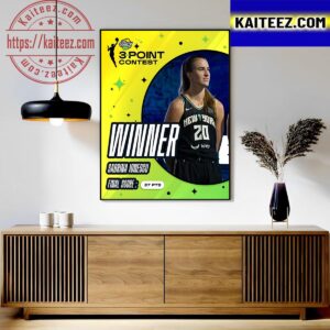 Sabrina Ionescu Is The Winner 2023 Starry 3 Point Contest Art Decor Poster Canvas