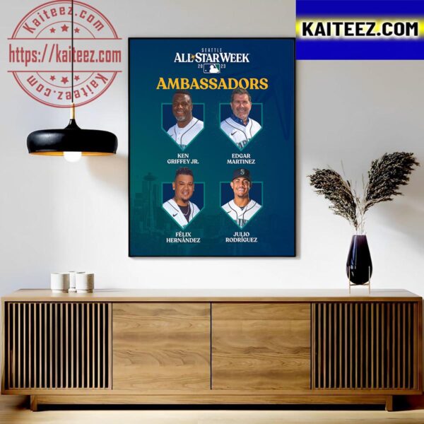 Seattle Mariners Stars In Official 2023 MLB All Star Week Ambassadors Art Decor Poster Canvas