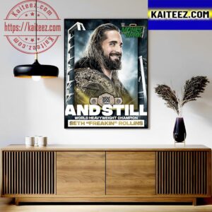 Seth Rollins And Still World Heavyweight Champion At WWE Money In The Bank Art Decor Poster Canvas