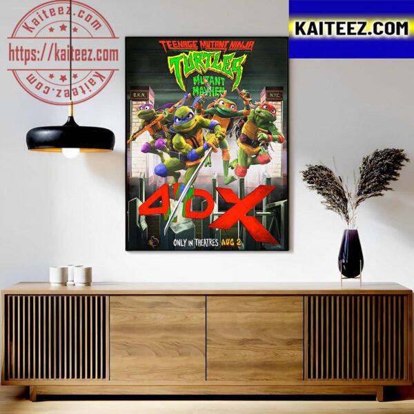 Teenage Mutant Ninja Turtles Mutant Mayhem 4DX Exclusive Artwork Poster Art Decor Poster Canvas