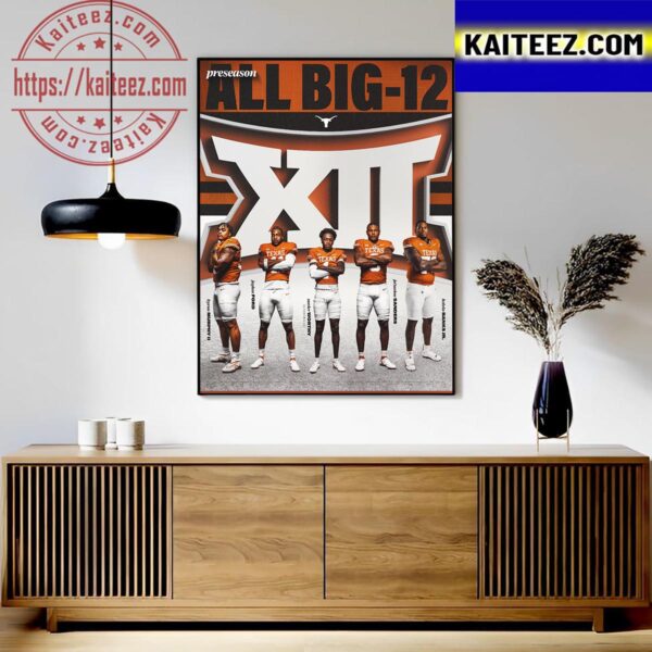 Texas Football Big 12 Conference Preseason All Big 12 Honors Art Decor Poster Canvas