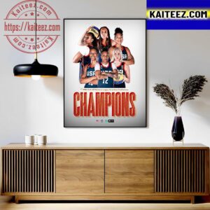 The 2023 FIBA 3×3 Nations League Americas Conference Champions Are The USA U23 Women Basketball Art Decor Poster Canvas