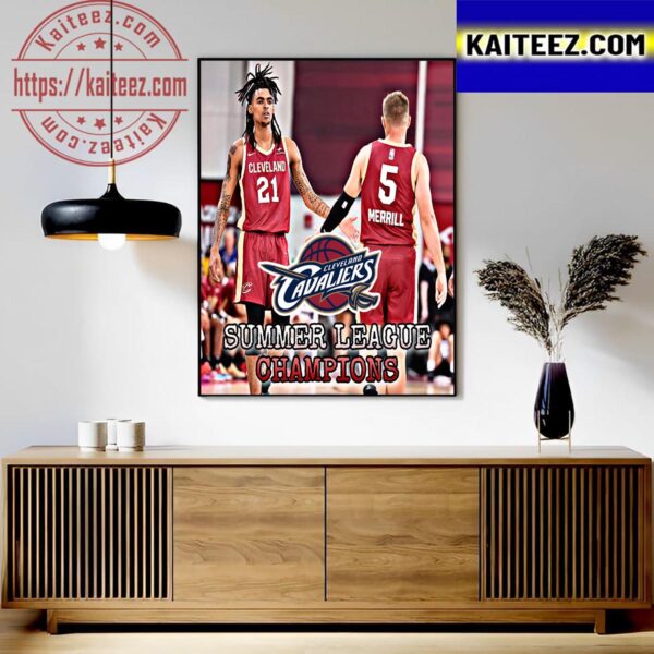 The Cleveland Cavaliers Defeat The Houston Rockets To Win The 2023 NBA 2K24 Summerleague Championship Art Decor Poster Canvas