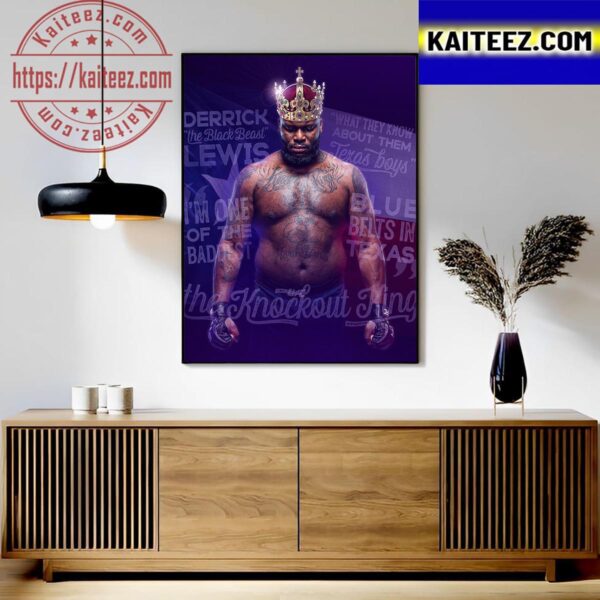 The Knockout King Derrick Lewis The Black Beast At UFC 291 Art Decor Poster Canvas