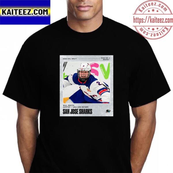 The Sharks Select Will Smith At No 4 Overall In The 2023 NHL Draft Vintage T-Shirt