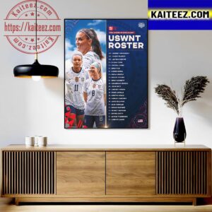 The US Womens National Soccer Team Roster For 2023 FIFA Womens World Cup Art Decor Poster Canvas
