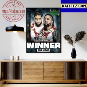The Usos Winner Bloodline Civil War At WWE Money In The Bank Art Decor Poster Canvas