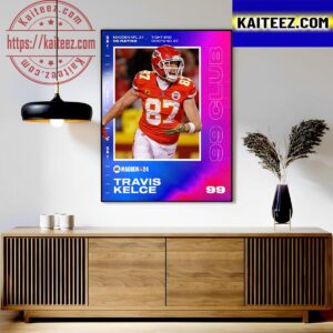 Travis Kelce Is Back In The 99 Club At Madden NFL 24 Art Decor Poster Canvas