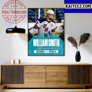 With The 4th Overall Pick In The 2023 NHL Draft San Jose Sharks Select Will Smith Art Decor Poster Canvas