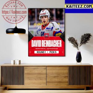 With The 5th Overall Pick In The 2023 NHL Draft Montreal Canadiens Select David Reinbacher Art Decor Poster Canvas