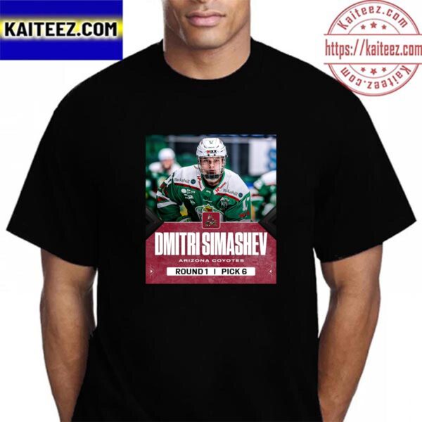 With The 6th Overall Pick In The 2023 NHL Draft Arizona Coyotes Select Dmitri Simashev Vintage T-Shirt