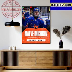 With The 7th Overall Pick In The 2023 NHL Draft Philadelphia Flyers Select Matvei Michkov Art Decor Poster Canvas