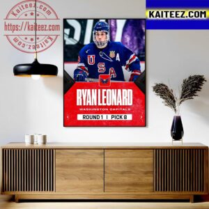 With The 8th Overall Pick In The 2023 NHL Draft Washington Capitals Select Ryan Leonard Art Decor Poster Canvas