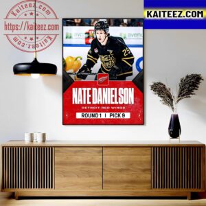 With The 9th Overall Pick In The 2023 NHL Draft Detroit Red Wings Select Nate Danielson Art Decor Poster Canvas