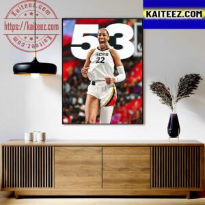 Aja Wilson 53 Points Ties The WNBA Record For Most Points In A Game Art Decor Poster Canvas