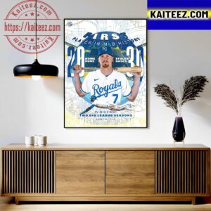 Bobby Witt Jr Is The First Player In MLB History 20 Home Runs And 30 Stolen Bases In First Two Big League Seasons Art Decor Poster Canvas