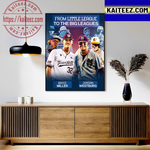 Bryce Miller And Jordan Westburg From Little League To The Big Leagues Art Decor Poster Canvas