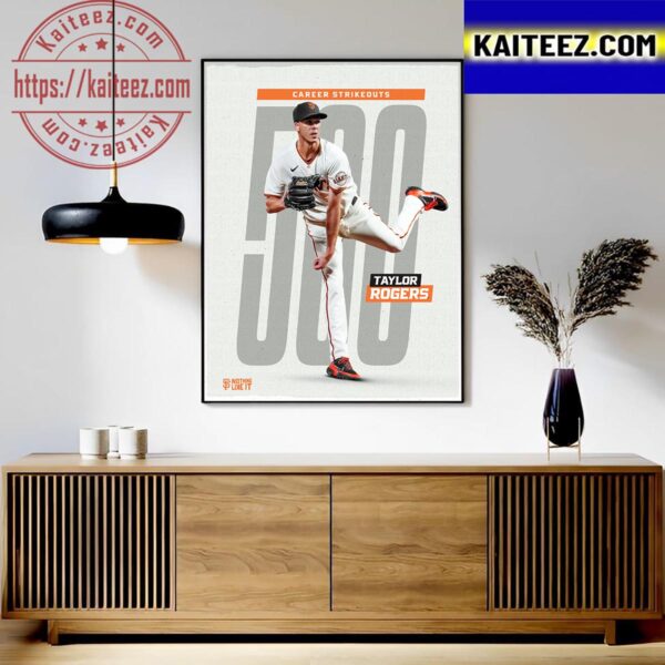 Congrats Taylor Rogers 500 Career Strikeouts with San Francisco Giants In MLB Art Decor Poster Canvas