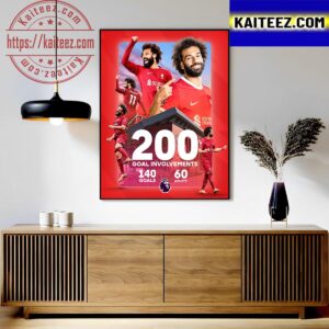 Congratulations To Mohamed Salah Has Reached 200 Goal Involvements In The Premier League Art Decor Poster Canvas