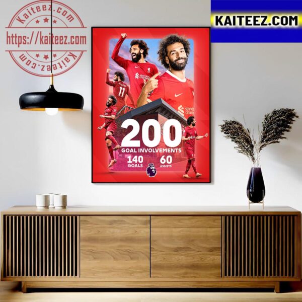 Congratulations To Mohamed Salah Has Reached 200 Goal Involvements In The Premier League Art Decor Poster Canvas