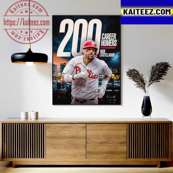 Congratulations To Nick Castellanos On Reaching 200 Career Home Runs Art Decor Poster Canvas