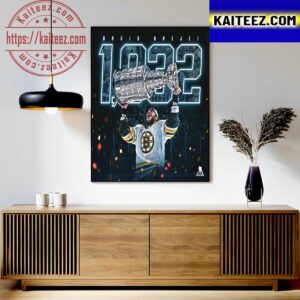 Congratulations to David Krejci On A Fantastic 15 Year NHL Career With 1032 Games Art Decor Poster Canvas