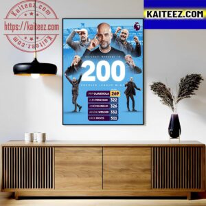Congratulations to Pep Guardiola Is The Quickest Manager To Reach 200 Premier League Wins Art Decor Poster Canvas