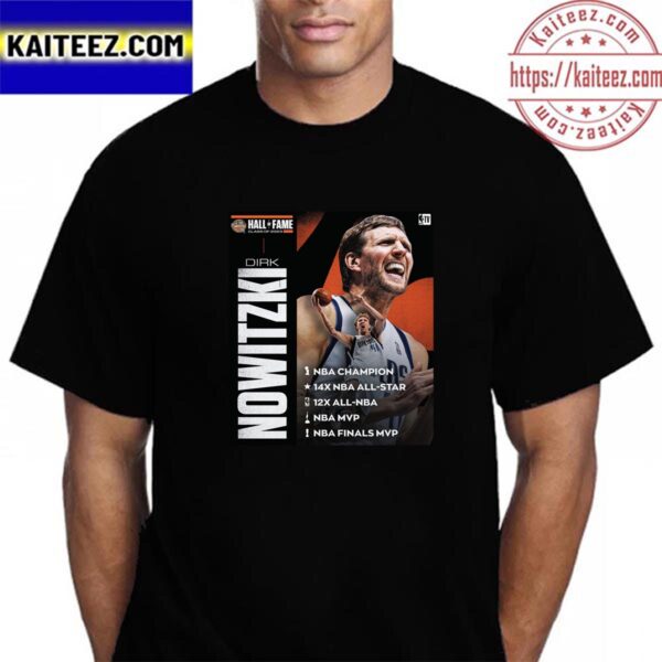 Dirk Nowitzki Basketball Hall Of Fame Class Of 2023 Resume Vintage T-Shirt
