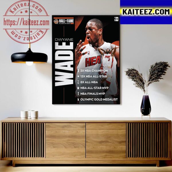 Dwyane Wade Basketball Hall Of Fame Class Of 2023 Resume Art Decor Poster Canvas