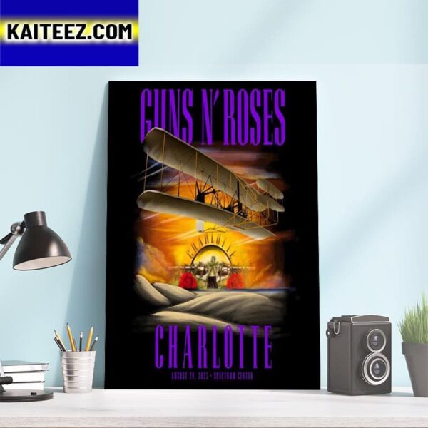 Guns N Roses North America 2023 Tour Charlotte Spectrum Center August 29th 2023 Art Decor Poster Canvas