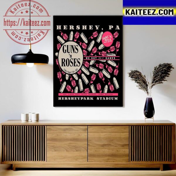 Guns N Roses We Got Fun n Games at Hersheypark Stadium Hershey PA August 11th 2023 Art Decor Poster Canvas