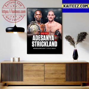 Israel Adesanya Vs Sean Strickland at UFC 293 in Sydney For Middleweight Title Bout Art Decor Poster Canvas