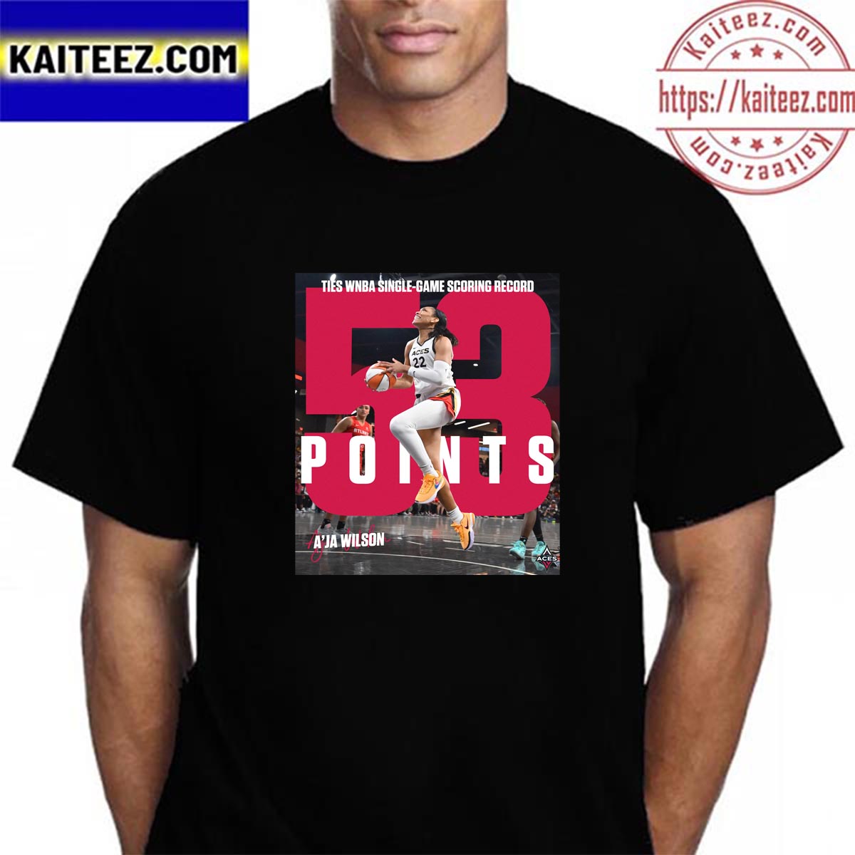Las Vegas Aces Aja Wilson Ties WNBA Single-Game Scoring Record With 53 Points Vintage T-Shirt