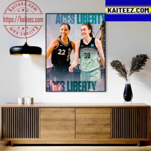 Las Vegas Aces vs New York Liberty In WNBA Art Decor Poster Canvas