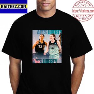 Las Vegas Aces vs New York Liberty In WNBA Vintage t-Shirt