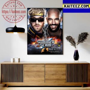 Logan Paul One-On-One With Ricochet At WWE SummerSlam Art Decor Poster Canvas