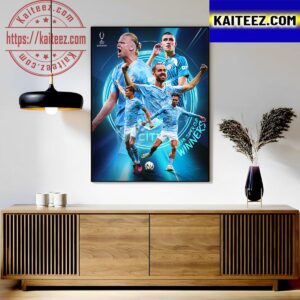 Manchester City Are Winners The 2023 UEFA Super Cup Art Decor Poster Canvas