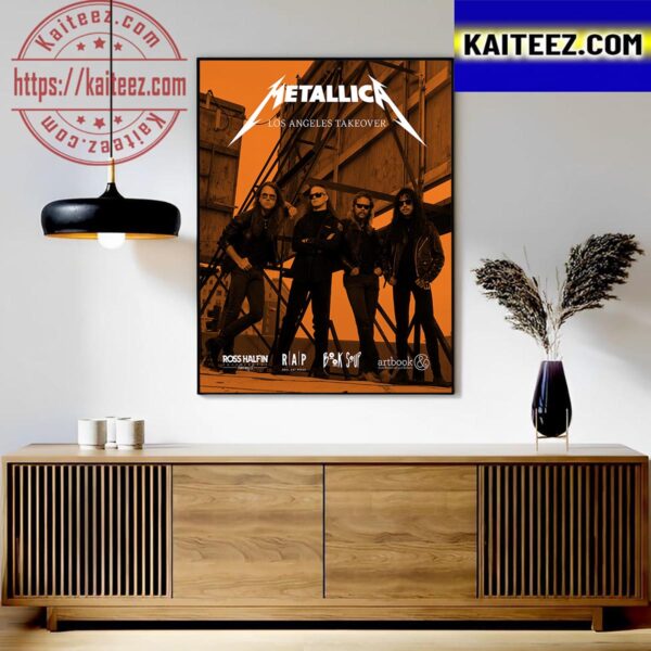 Metallica Los Angeles Takeover The Black Album in Black And White on August 26th 2023 Art Decor Poster Canvas