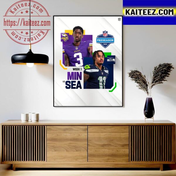 Minnesota Vikings Vs Seattle Seahawks at NFL Preseason 2023 Art Decor Poster Canvas