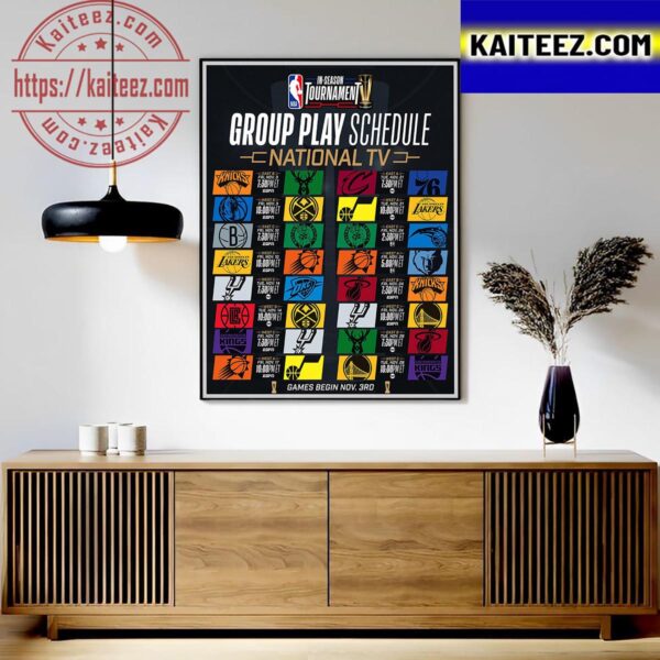 NBA In-Season Tournament Group Play Schedule Art Decor Poster Canvas