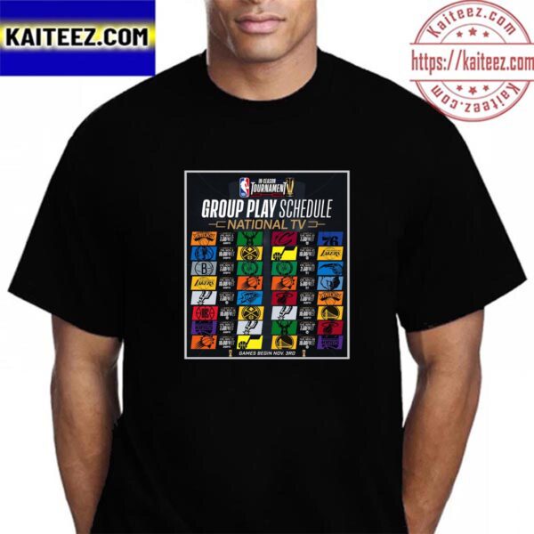 NBA In-Season Tournament Group Play Schedule Vintage T-Shirt