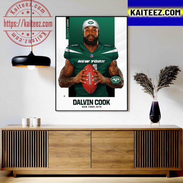 NFL New York Jets Dalvin Cook Newest Running Back Art Decor Poster Canvas