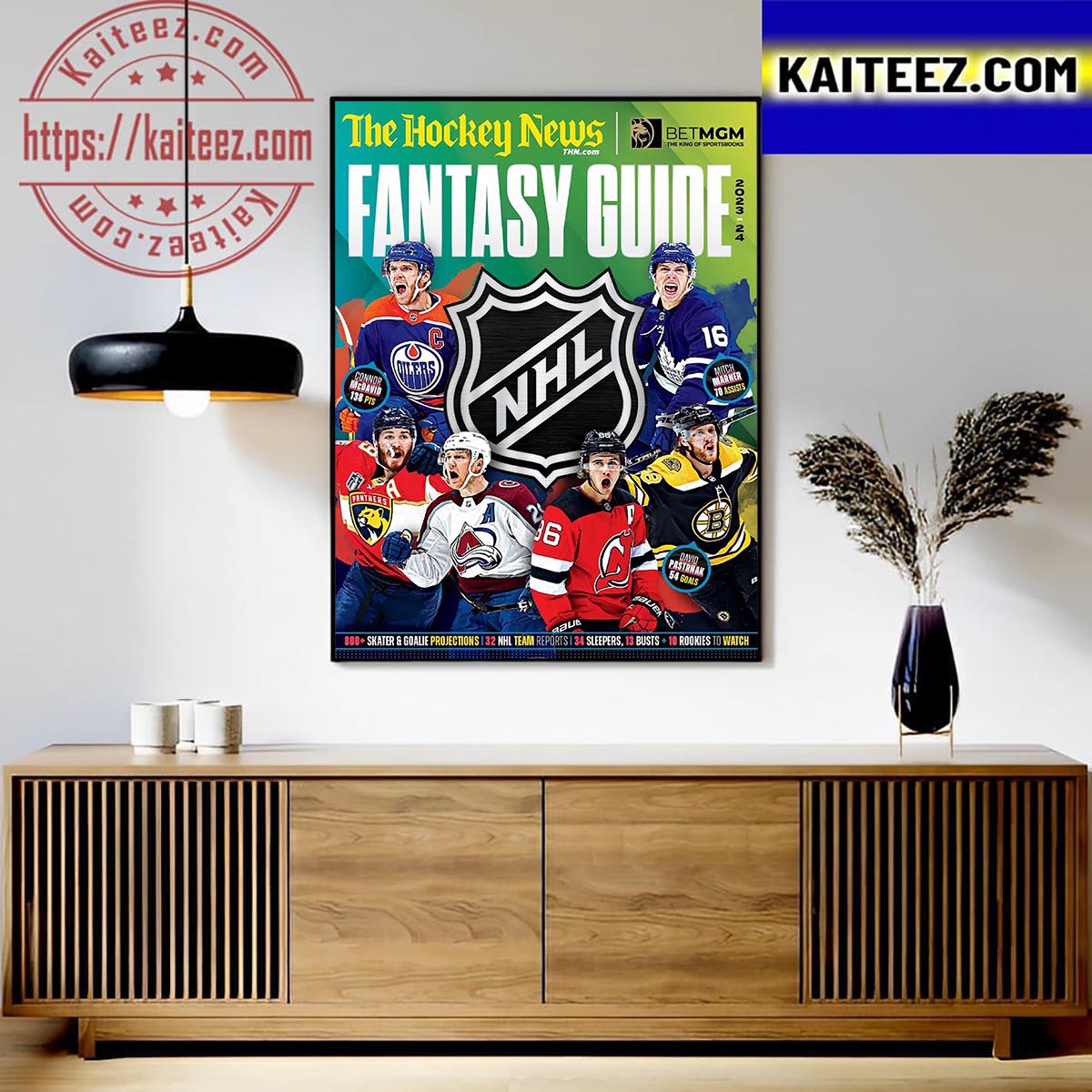 NHL Fantasy Guide 2023 2024 On The Hockey News Cover Art Decor Poster