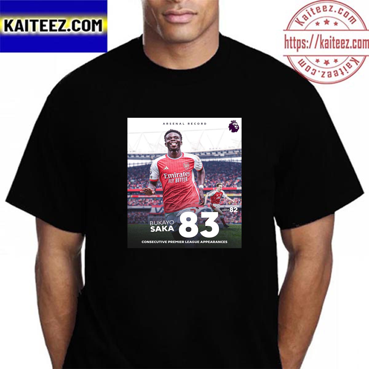 New Arsenal Record Is Set For Bukayo Saka 83 Consecutive Premier League Appearances Vintage T-Shirt New Arsenal Record Is Set For Bukayo Saka 83 Consecutive Premier League Appearances Vintage T-Shirt