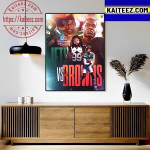 New York Jets Vs Cleveland Browns In The Hall Of Fame City For Pro Football Hall of Fame 2023 Art Decor Poster Canvas