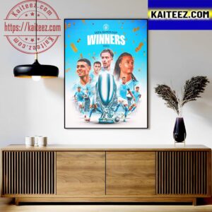 Official Manchester City Are UEFA Super Cup Winners 2023 Art Decor Poster Canvas