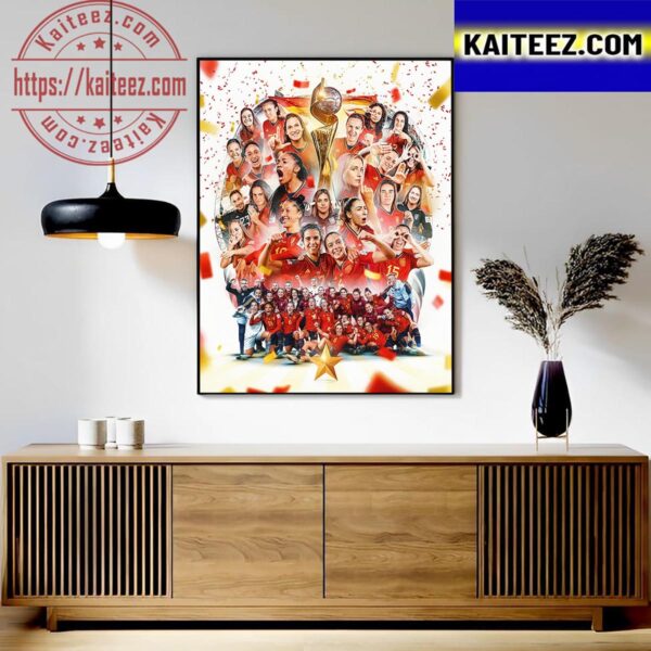 Official Poster For Spain Are The 2023 FIFA Womens World Cup Champions Classic T-Shirt Art Decor Poster Canvas