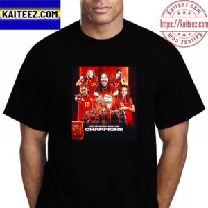 Official Poster For The 2023 FIFA Womens World Cup Champions Are Spain Vintage T-Shirt
