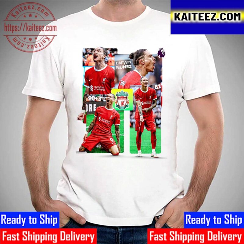 Official Poster New Match For Darwin Nunez Of Liverpool In Premier League Vintage  T-Shirt - Kaiteez