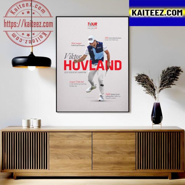 Official Tour Championship Poster For Viktor Hovland 2023 FedEx Cup Champion Art Decor Poster Canvas